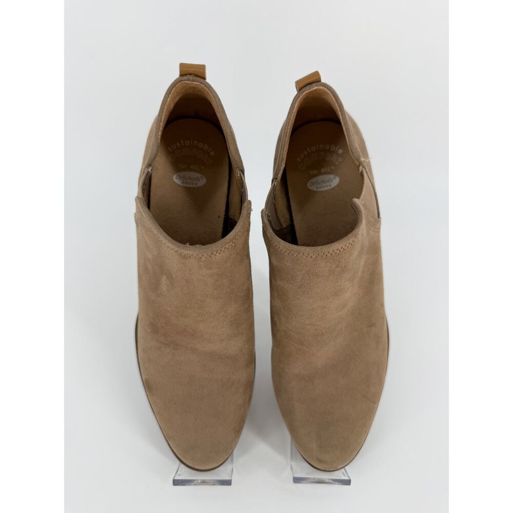 Dr Scholls Womens 9M Taupe Faux Suede Chelsea Ankle Boots Block Heel Booties - Picture 2 of 7